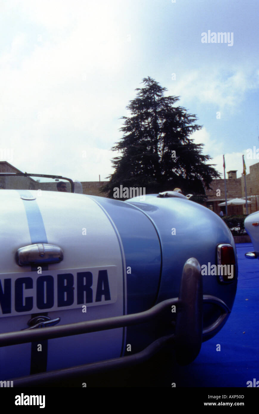 american classic car ford cobra serie 427 blue white backside lebanon Stock Photo
