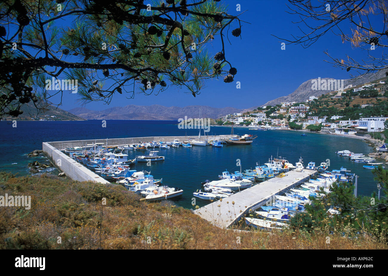 Holiday marina at Massouri Kalymnos Stock Photo