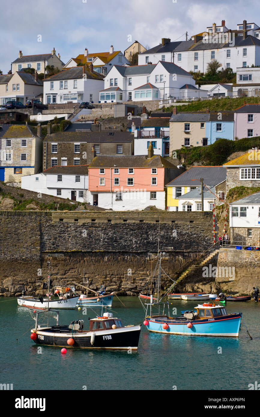 Picturesque Harbour Scene at Mevagissey Cornwall England UK Stock Photo