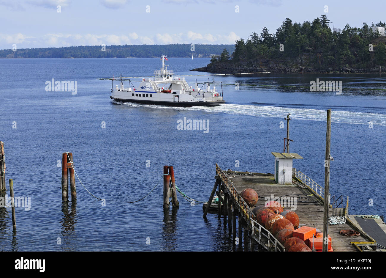 Thetis Island Kuper Island BC Ferry Leaving Ladysmith Vancouver