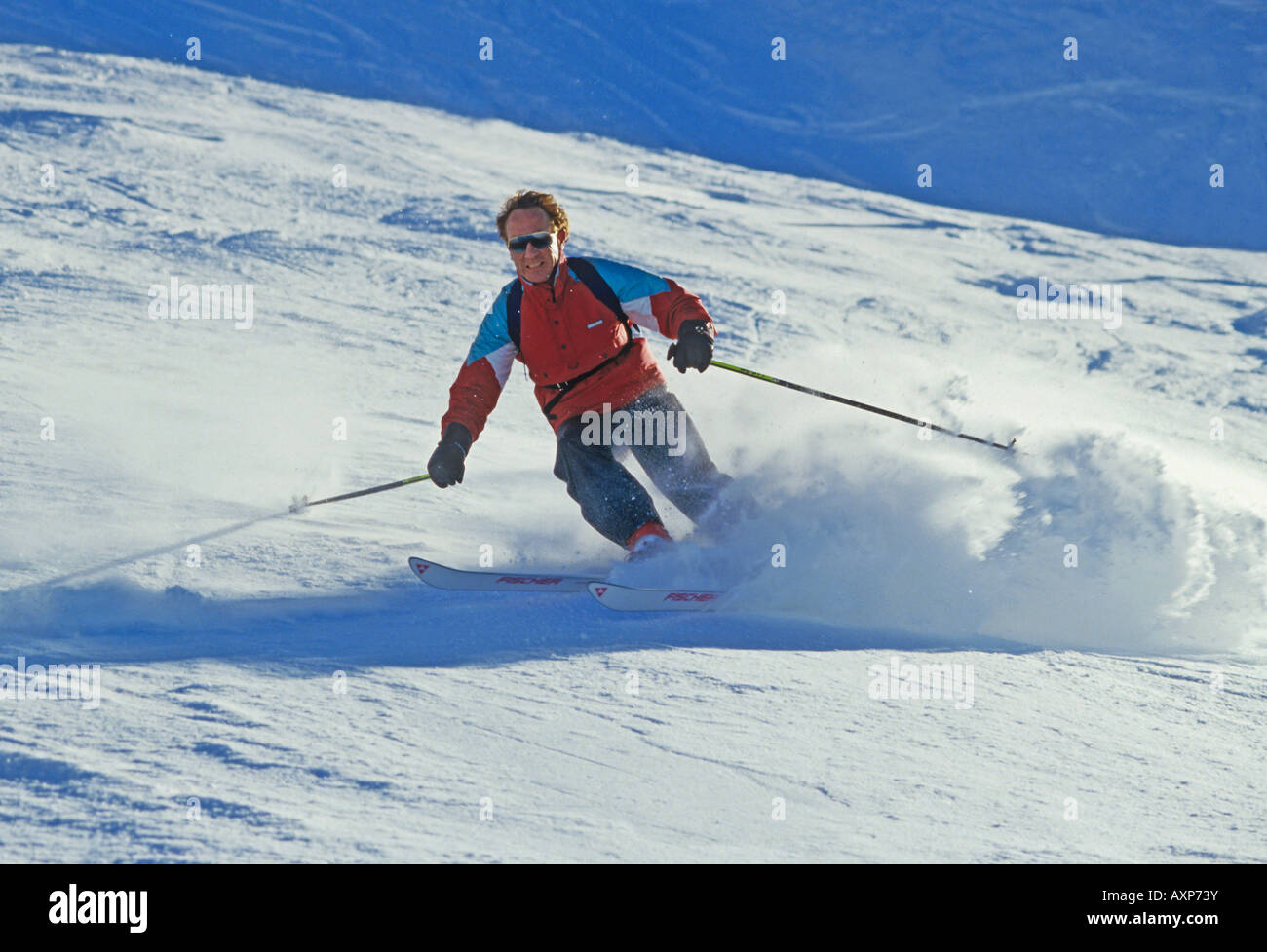 0386 Man skiing Stock Photo