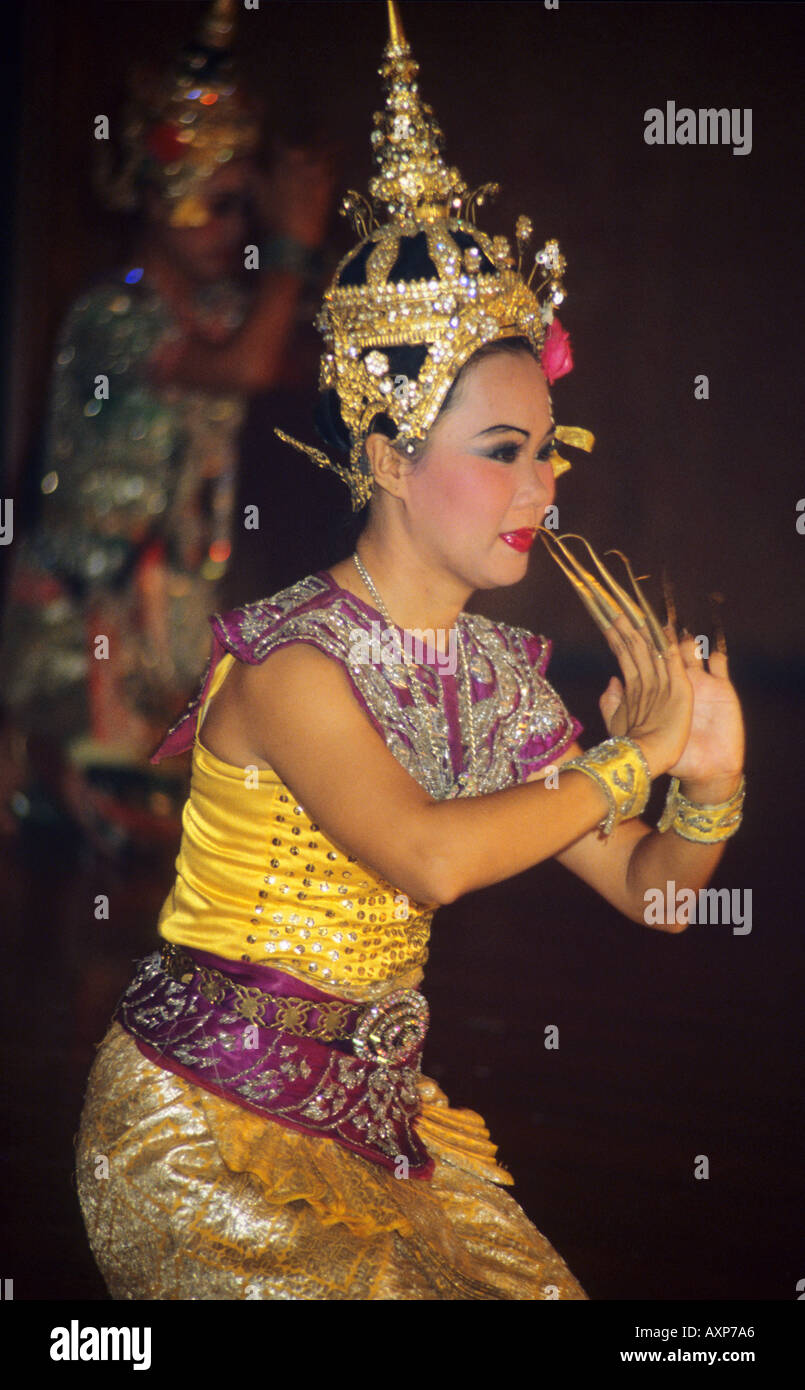 Thai classic dancer Ramayana epic tale in Bangkok Thailand South East Asia Wat Phra Kaeo Stock Photo