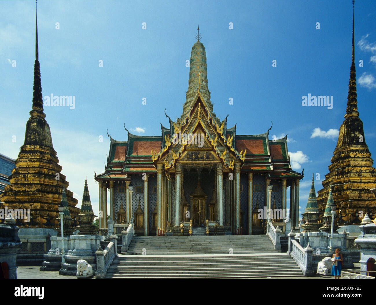 Temples in the Grand Palace Bangkok Thailand South East Asia Na Pra Larn Road compound Wat Phra Kaeo Stock Photo