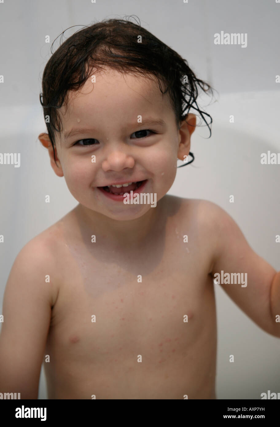 Toddler in the bath Stock Photo Alamy