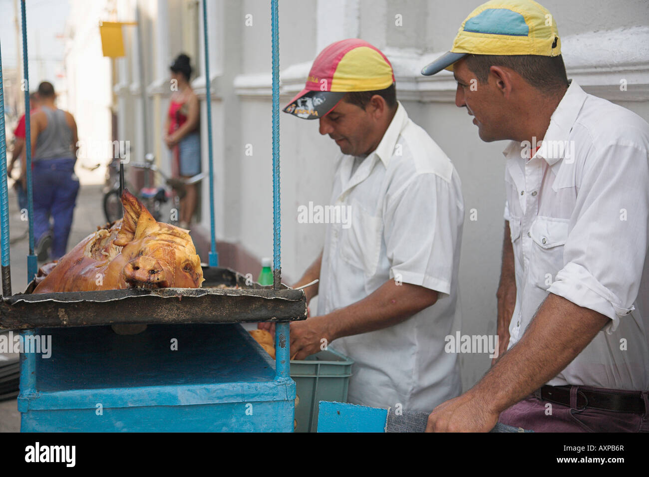 cuban pork stand Stock Photo Alamy