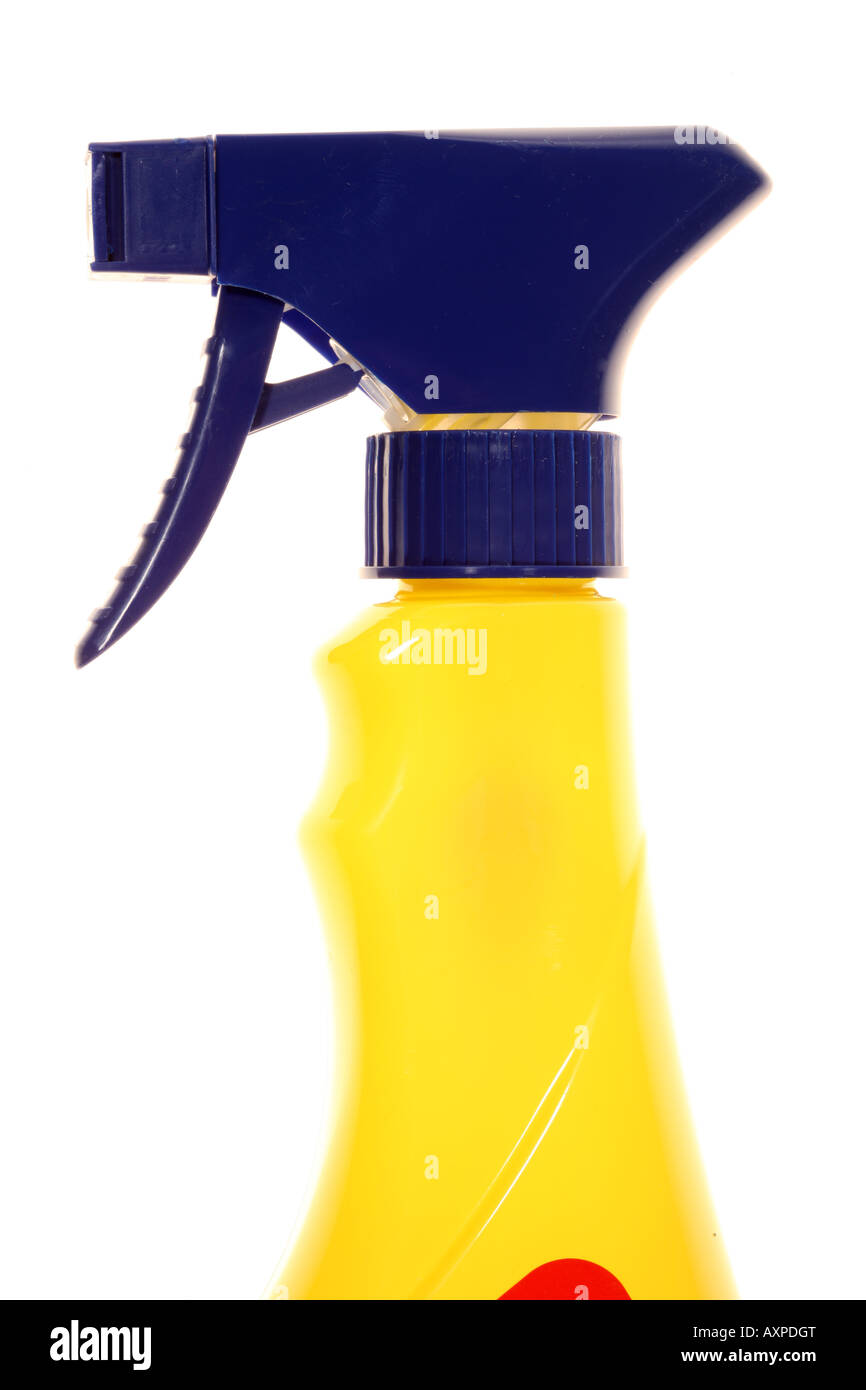 Plastic bottles with liquid cleaning agents Stock Photo Alamy