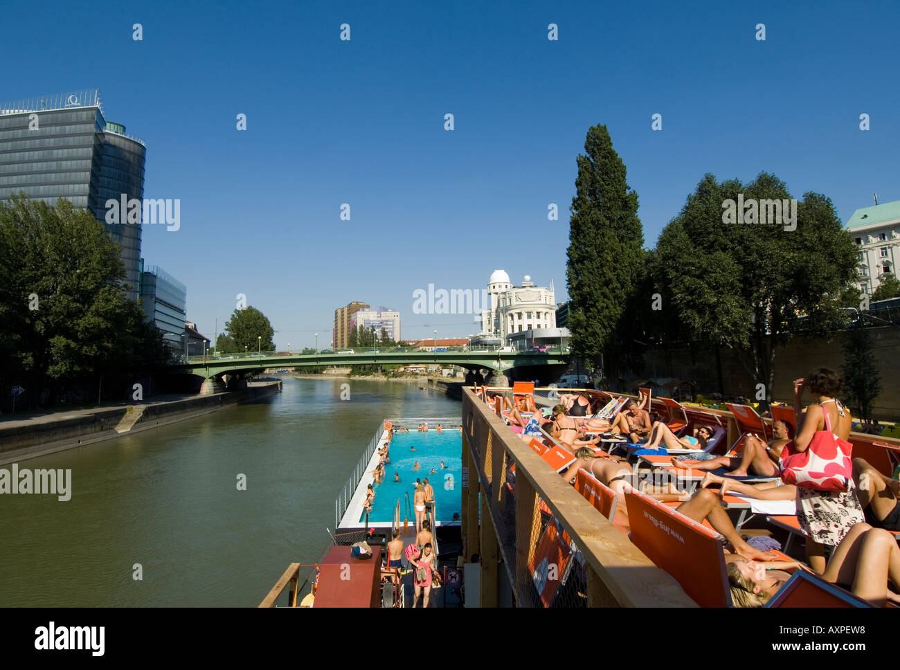 Vienna, swimming pool on the Danube Channel Stock Photo 9654551 Alamy