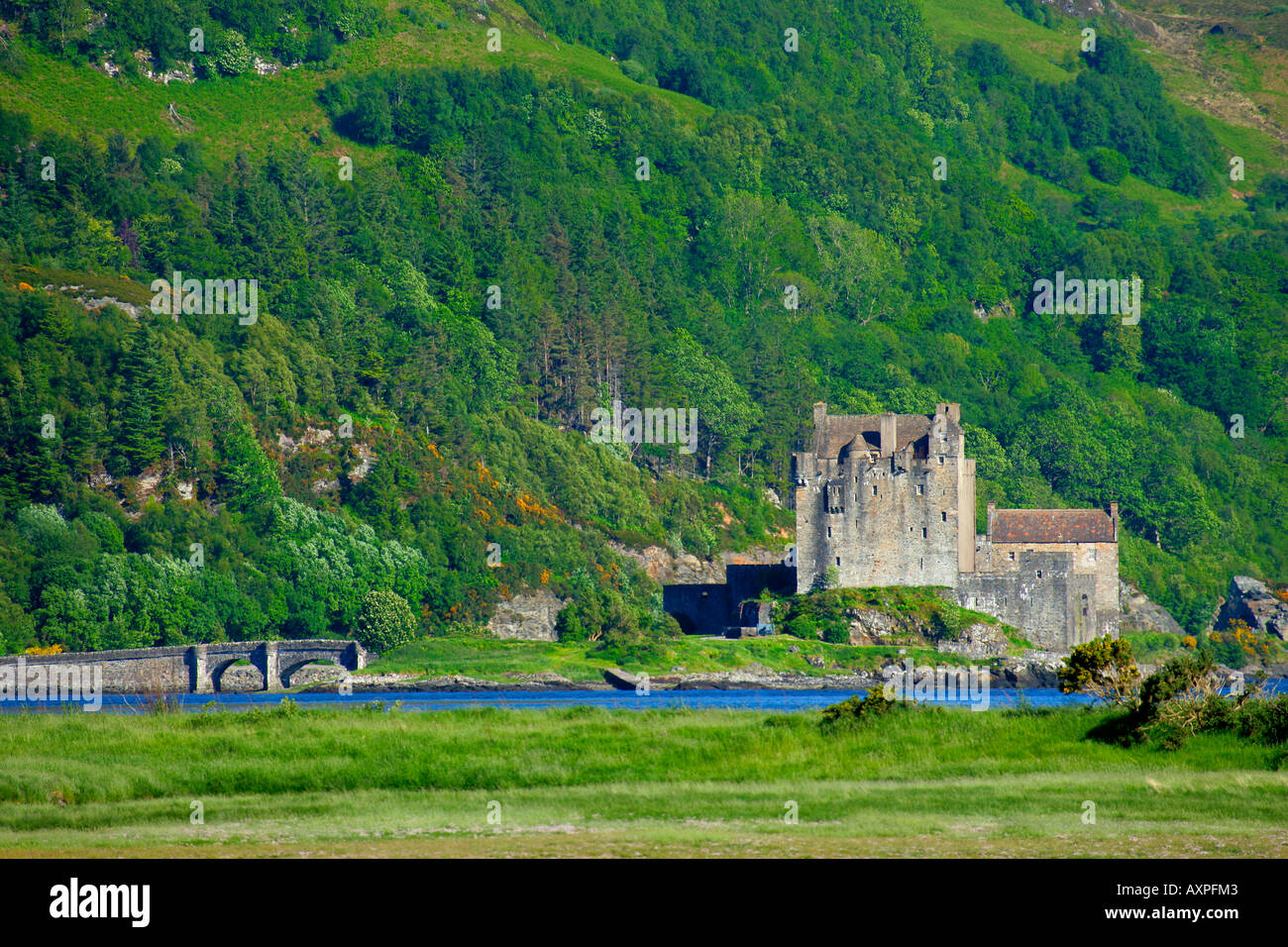 Castle on a hillside Stock Photo