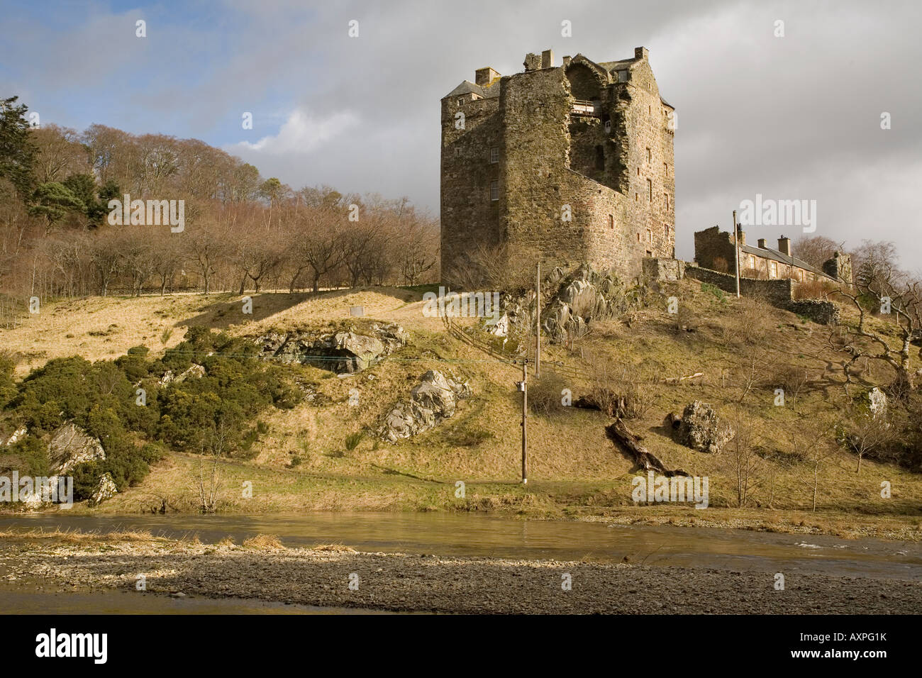Scotland Borders Peebles Neidpath castle Stock Photo