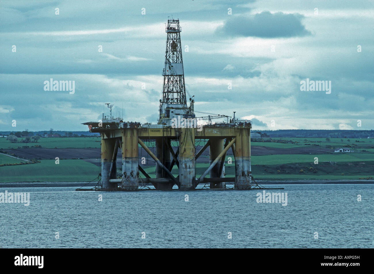 Oil rig under construction Nigg Bay Invergordon Scotland UK Stock Photo