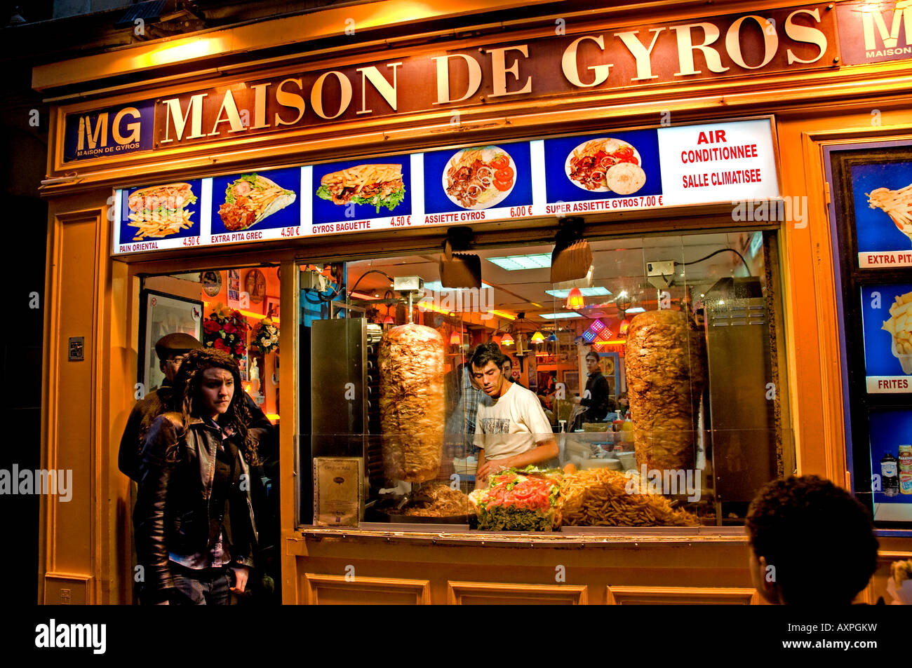 Paris The Latin Quarter Quartier latin north africa african arab maroc Morocco Algeria Algerian Tunisia Tunisian kebab Stock Photo