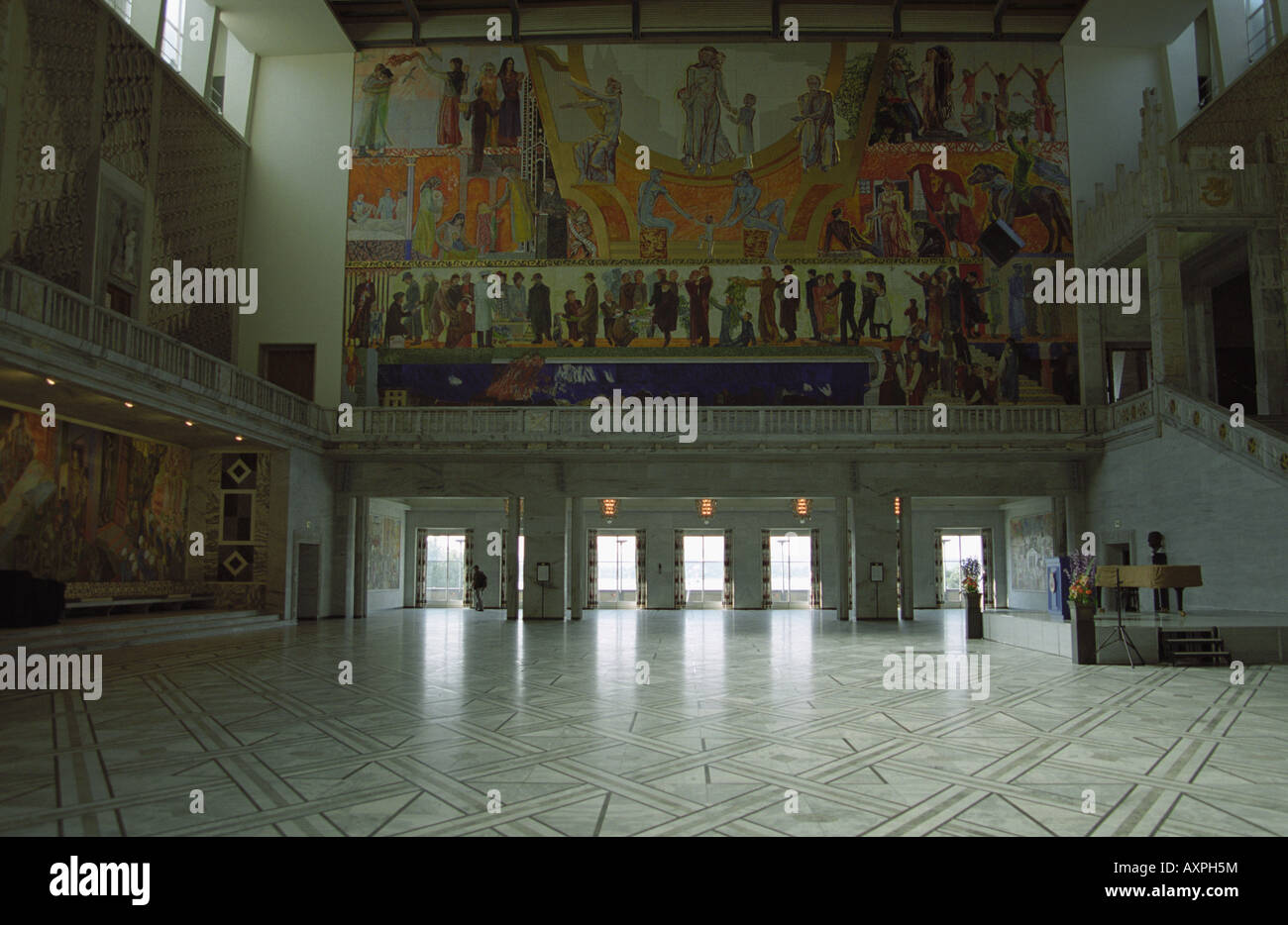 Norway. Oslo. Interior of City Hall the Radhus venue of Nobel Peace ...