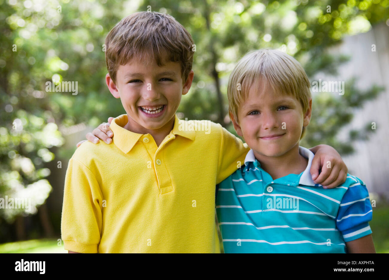 Portrait of two boys Stock Photo - Alamy
