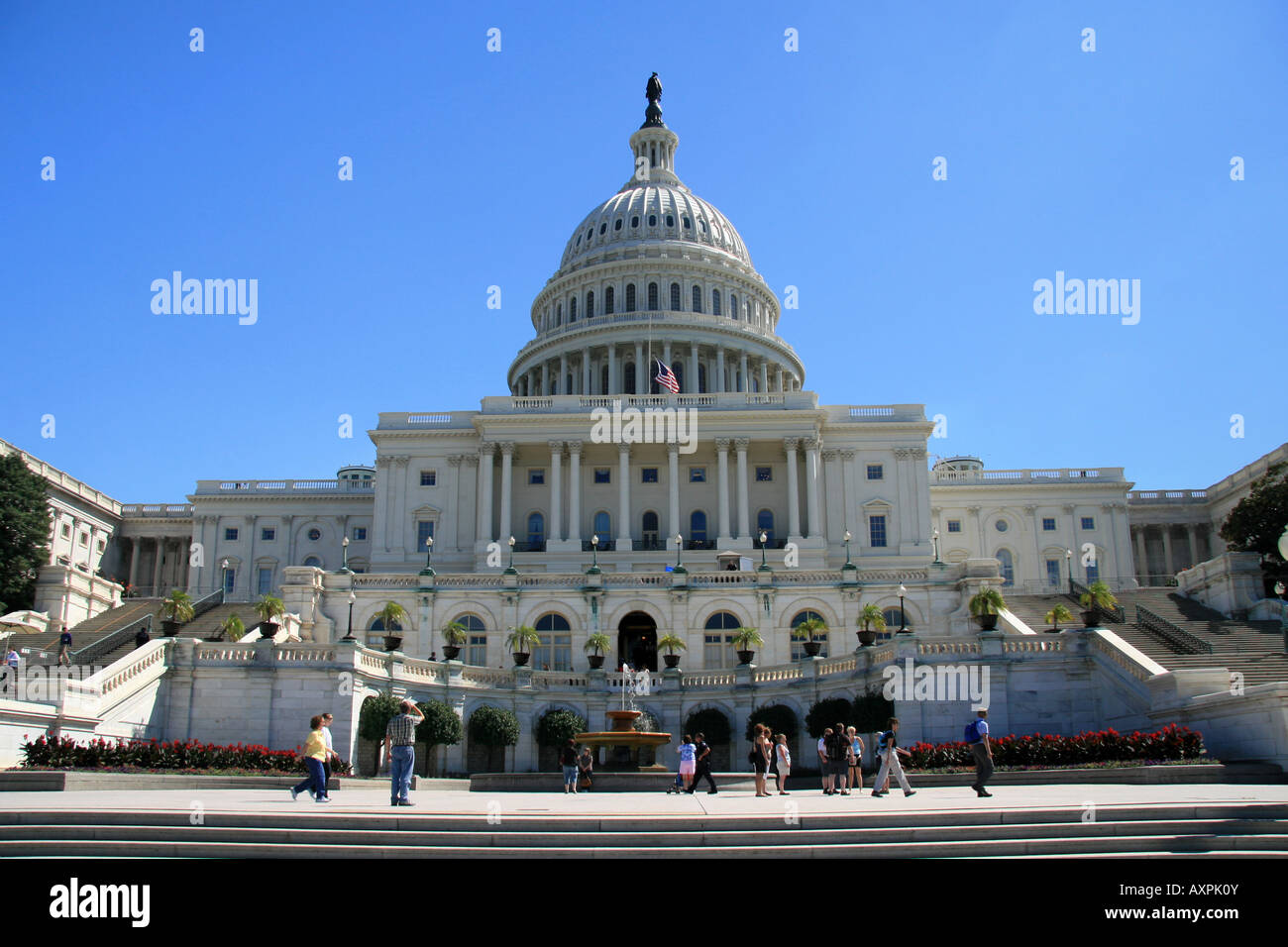 The western elevation and steps of the US Capitol Building Stock Photo ...