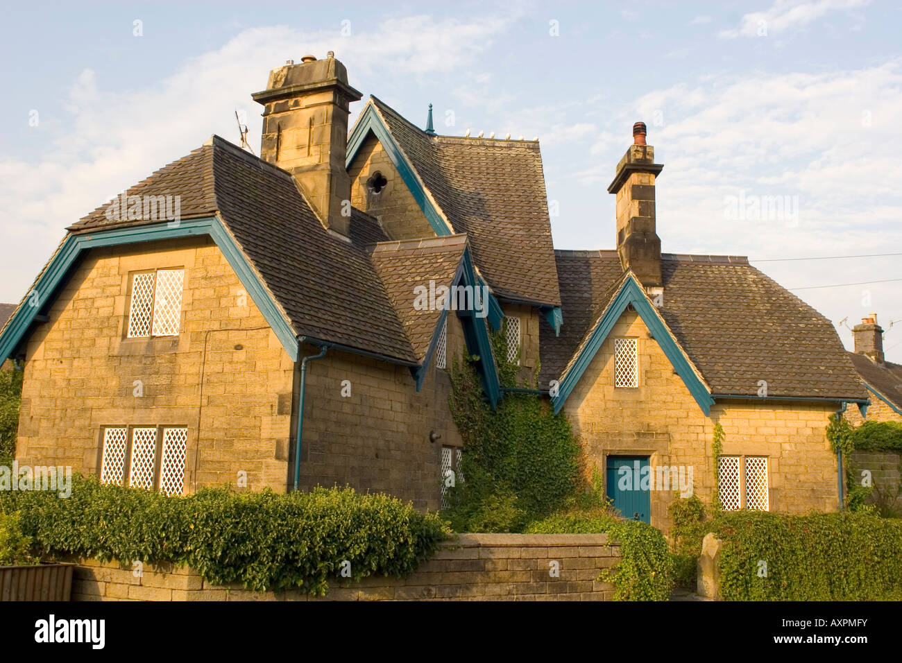 Paxton cottages in Beeley village Derbyshire Dales district, Derbyshire