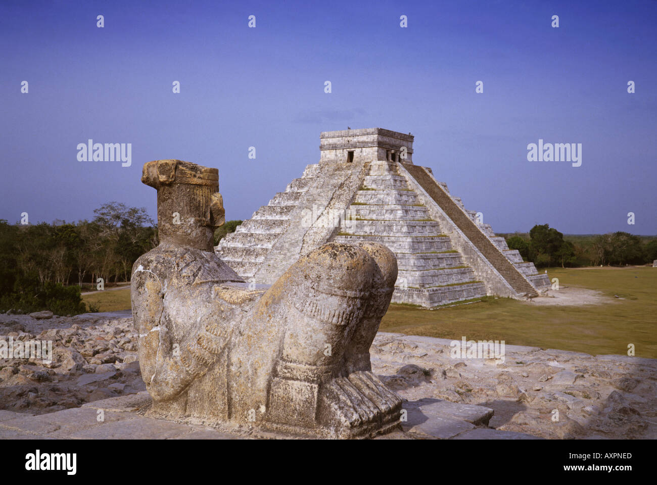 Mexico yucatan chichen itza chacmool Stock Photo