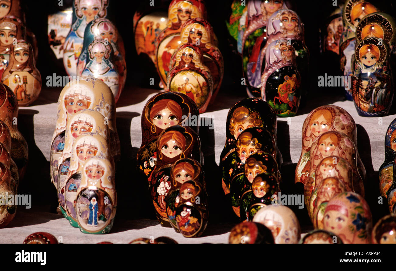 russian matrioska dolls Stock Photo