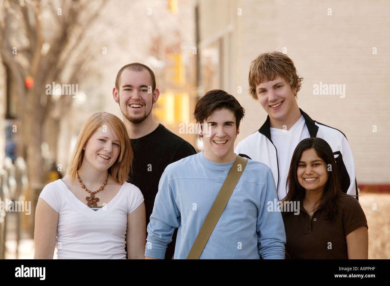 Group portrait with a lady hi-res stock photography and images - Alamy
