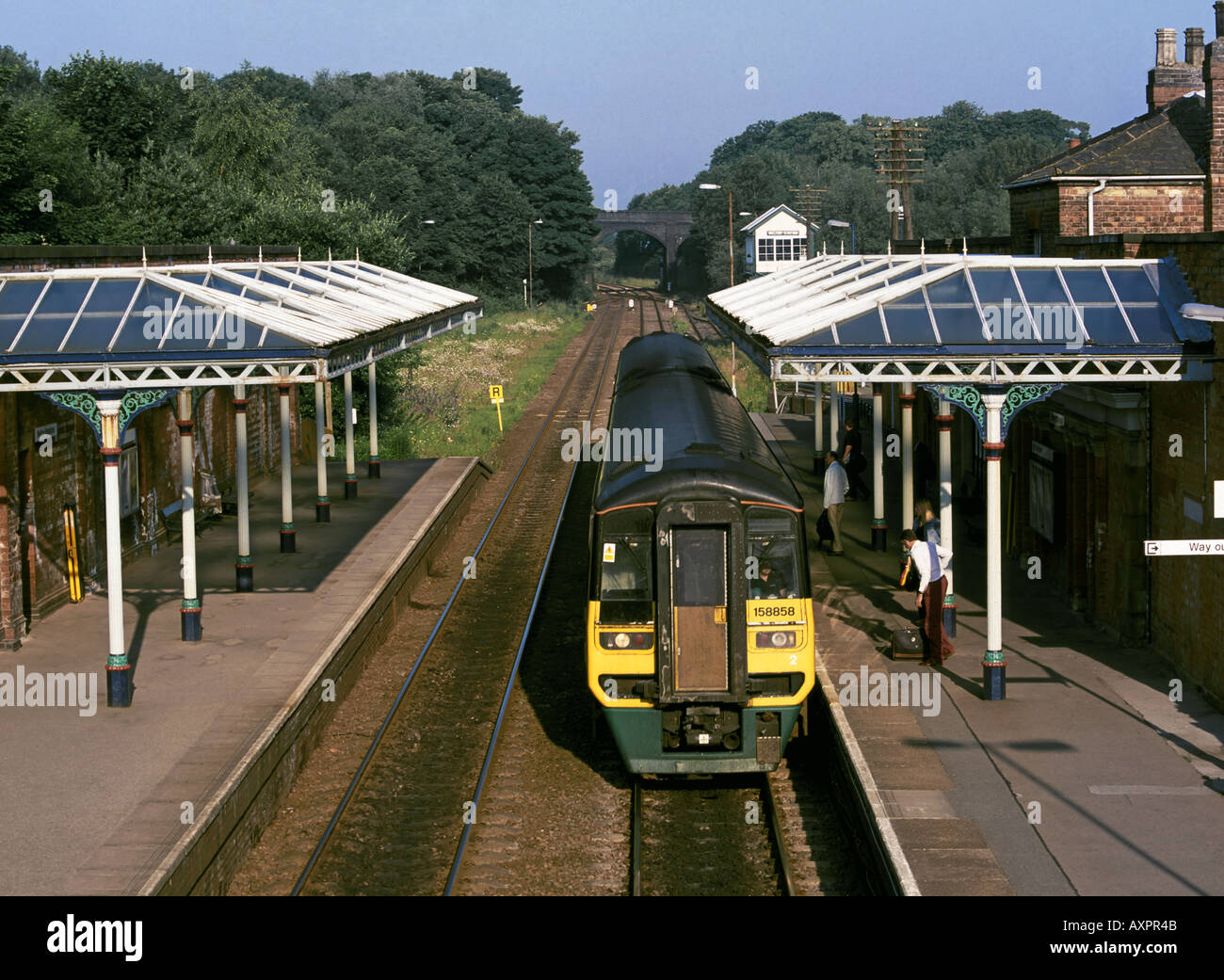 Rail transport station with commuter train UK Lincolnshire Melton