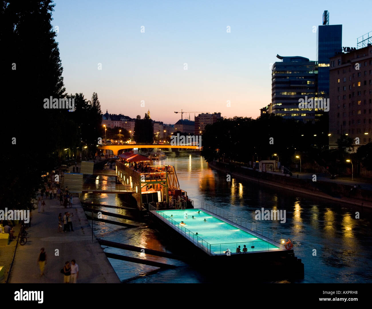 Vienna, swimming pool on the Danube Channel Stock Photo 9656151 Alamy