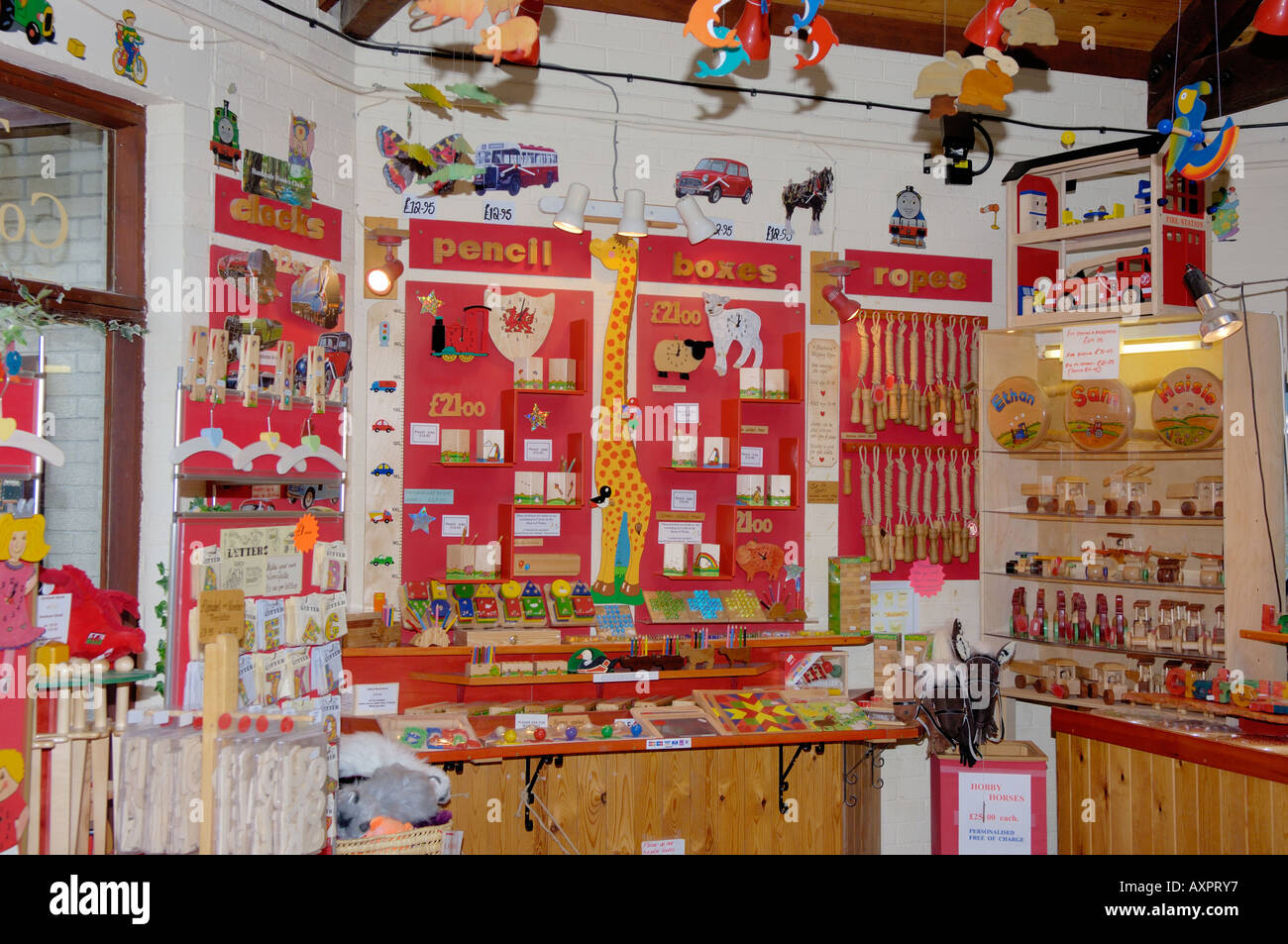 Inside the Toymakers Corris Craft Centre North West Wales Stock Photo