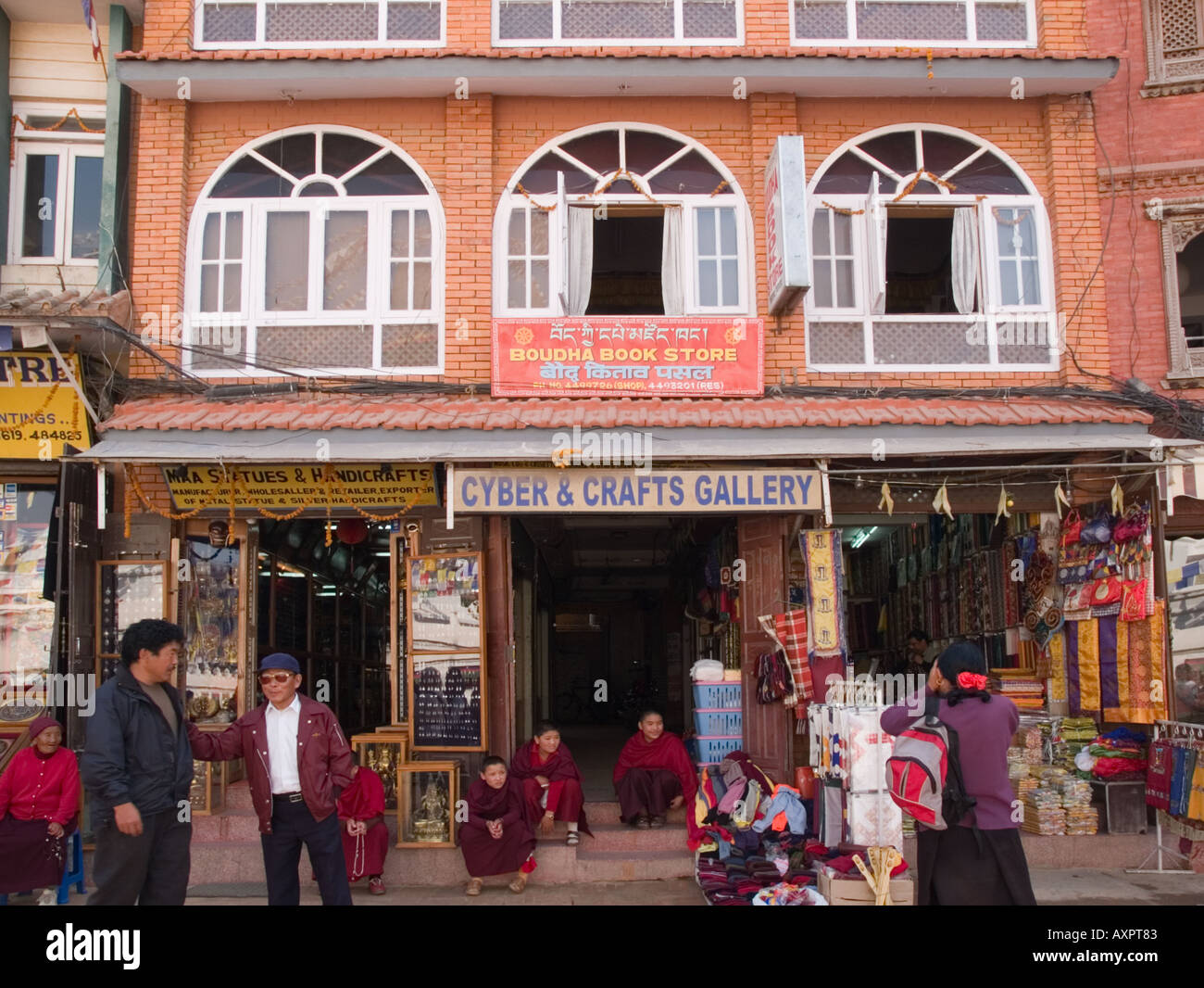 TOURIST SHOPS with cyber and crafts gallery and Boudha bookstore