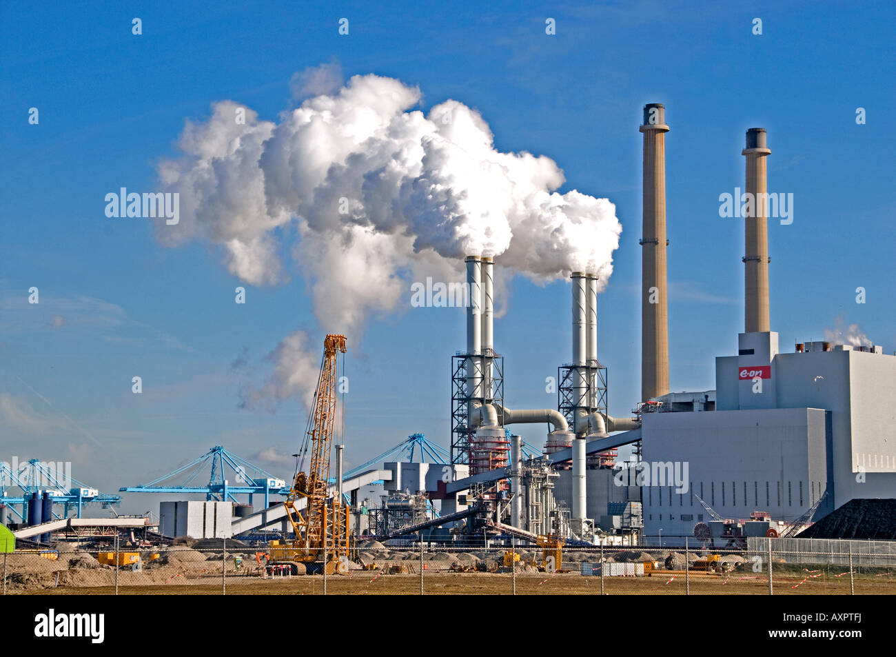 The Maasvlakte Port Harbour industrial Rotterdam Netherlands Holland ...