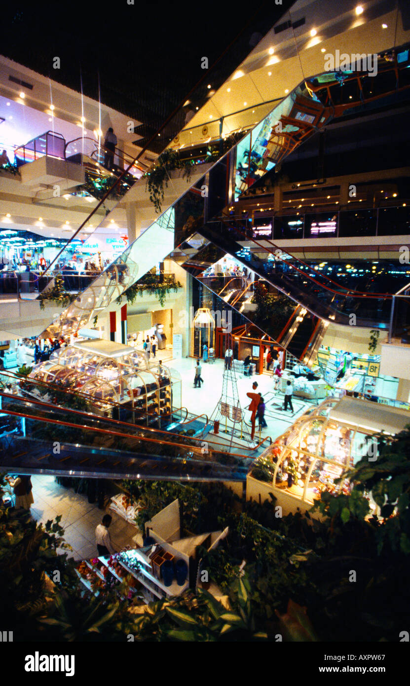 Abu Dhabi UAE Shopping Mall Escalators Stock Photo