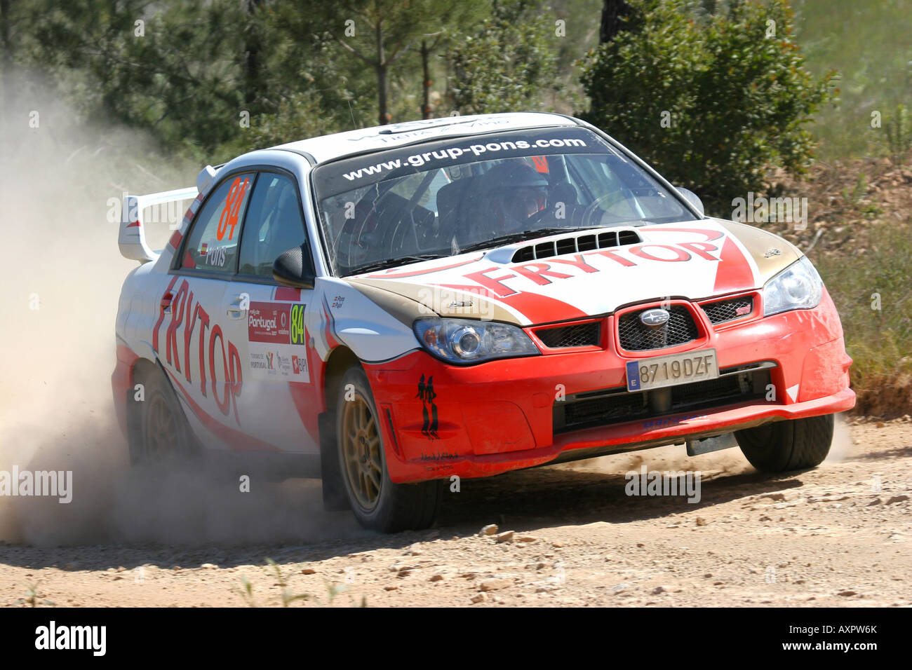 subaru world rally car racing on the Portugal Rally 2007 Stock Photo Alamy
