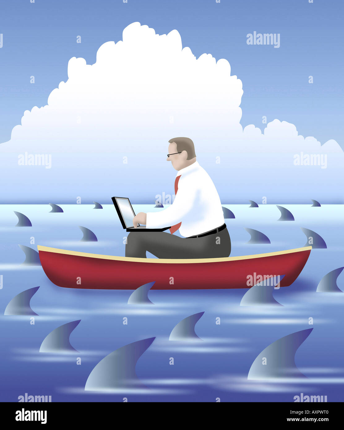 Shark! 2004 Linda Braucht (20th C. American) Computer graphics Stock ...