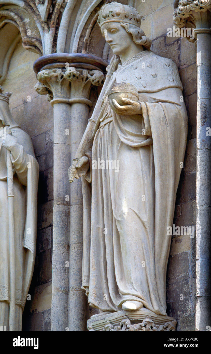 Henry VI Salisbury Cathedral West Front - Wiltshire Stock Photo