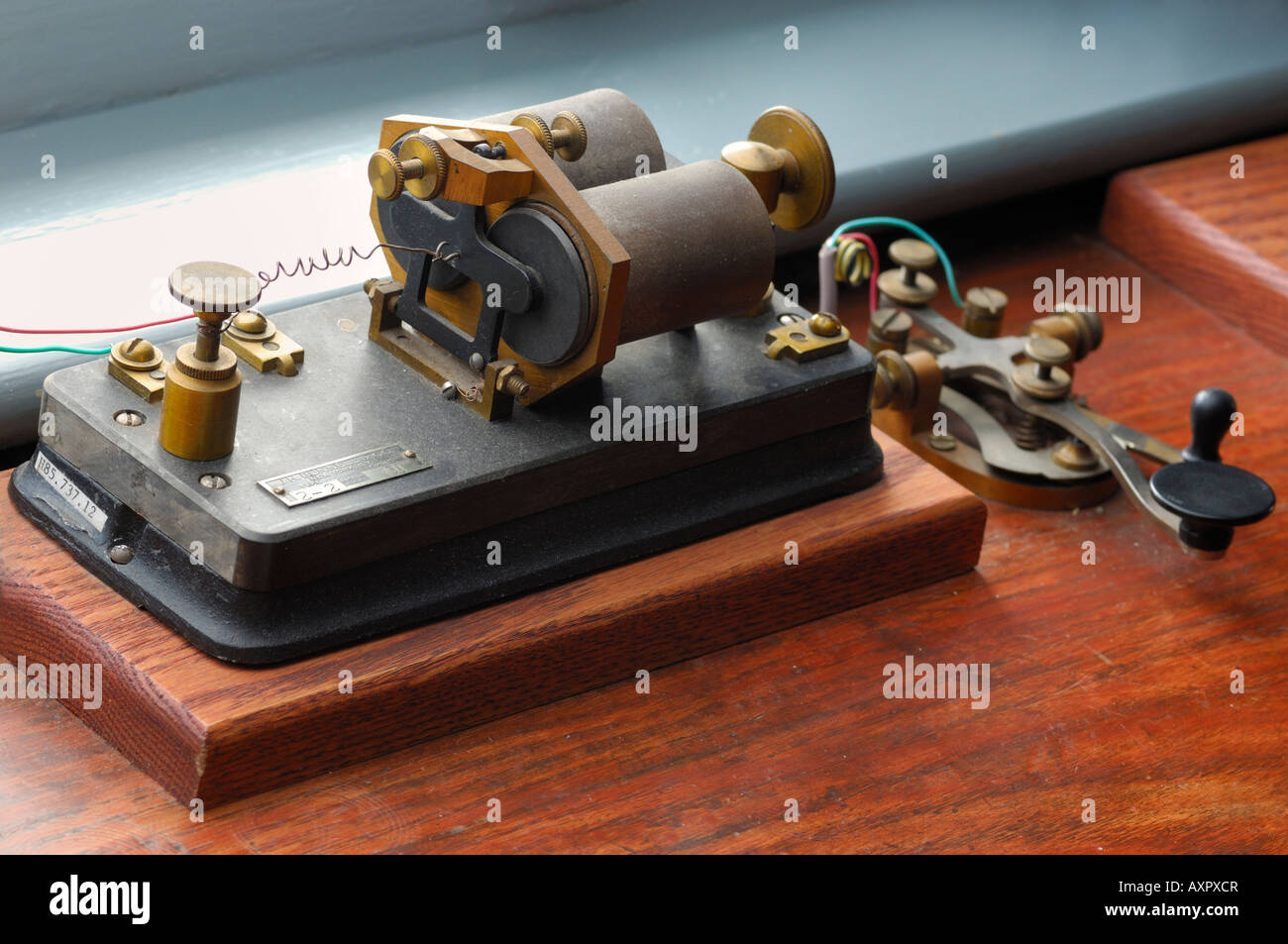 Morse code straight key and sounder Stock Photo