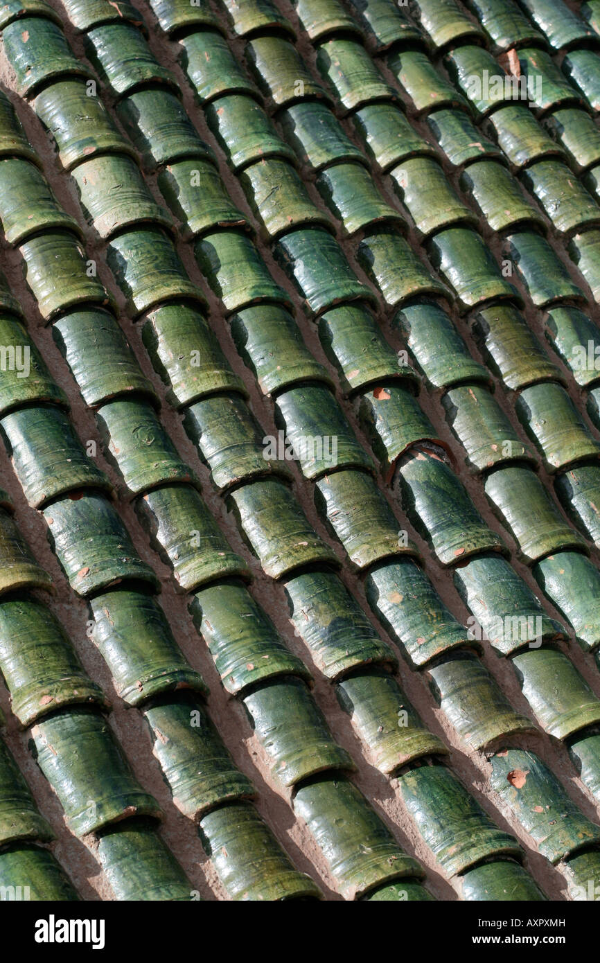 Roof tiles in Morocco Stock Photo