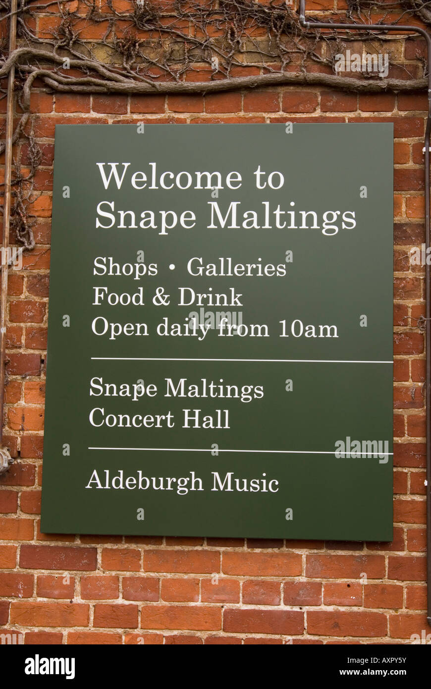 Sign At Snape Maltings,Suffolk,Uk Stock Photo