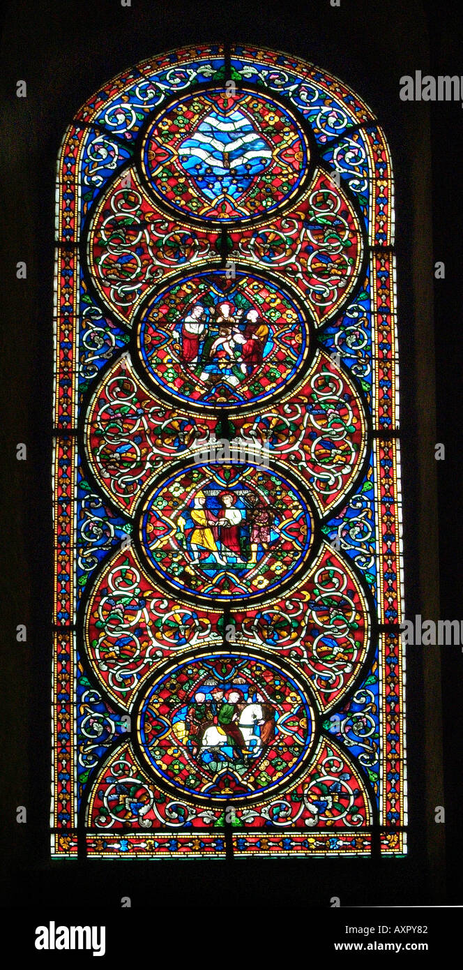 Stained glass window Cathedral England UK United Kingdom GB Great