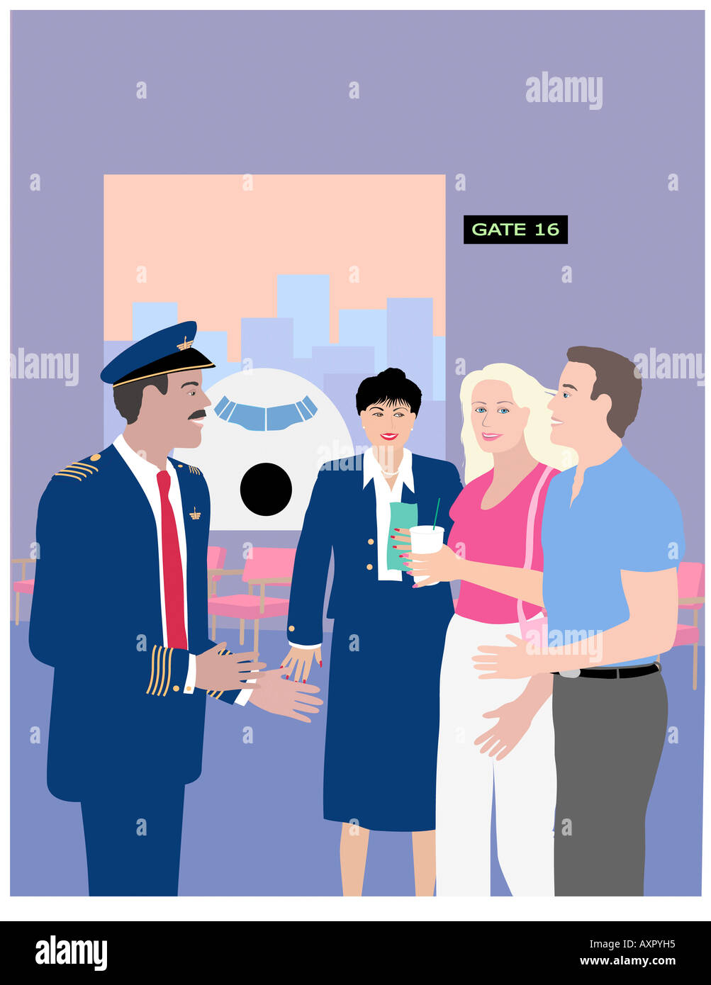 American airline cabin crew hi-res stock photography and images - Alamy