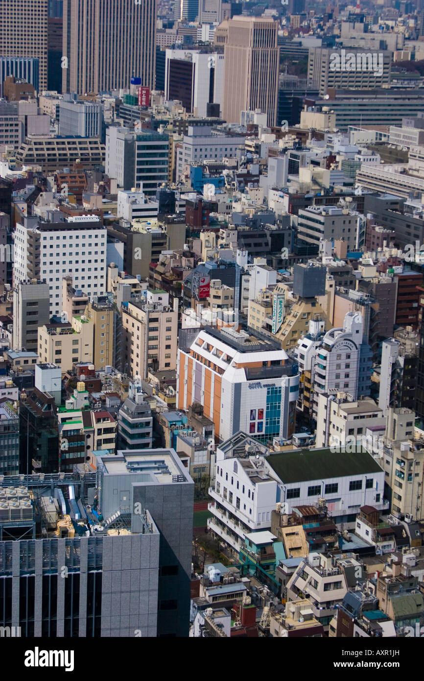 Aerial view of buildings of Tokyo city in Shimbashi and Roppongi districts Stock Photo