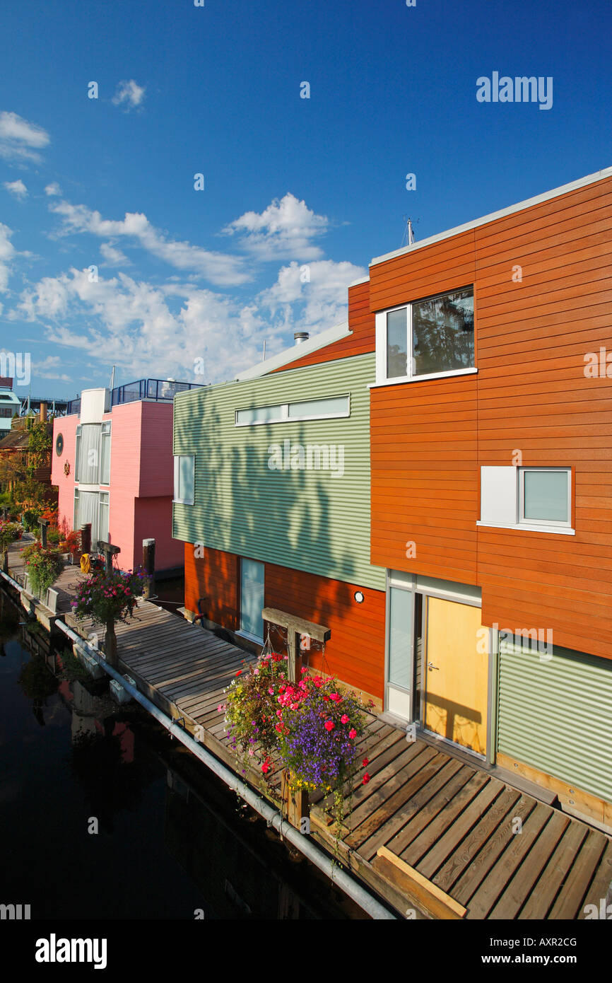 Floating houses, Granville Island, Vancouver, Canada Stock Photo Alamy