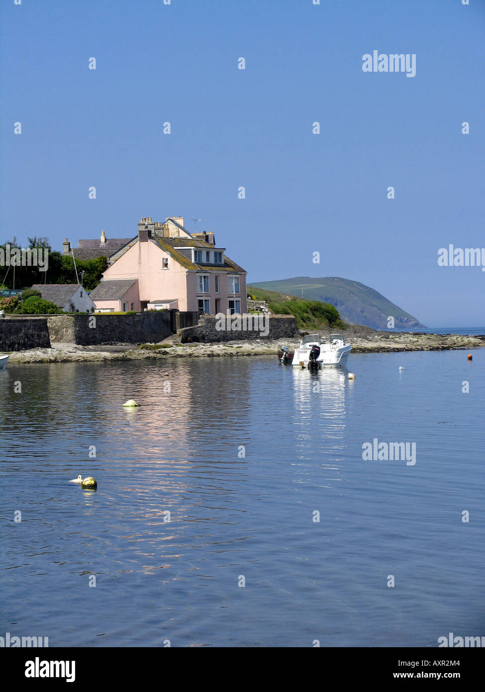 Speedboat and Waterfront House Parrog Beach Pembrokeshire West Wales