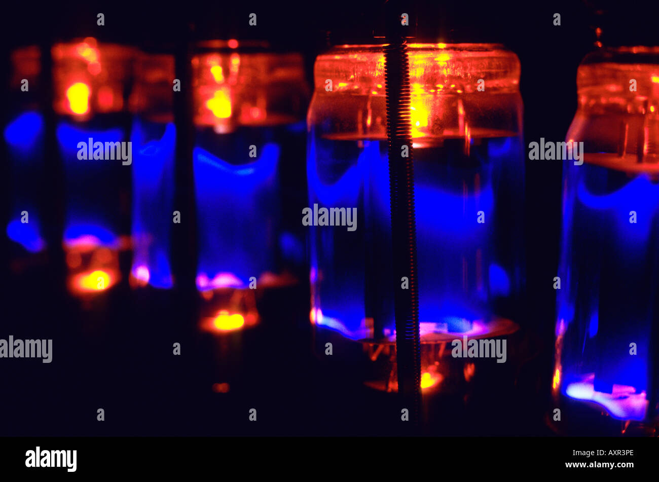 Close up of guitar amplifier vacuum tubes Stock Photo Alamy