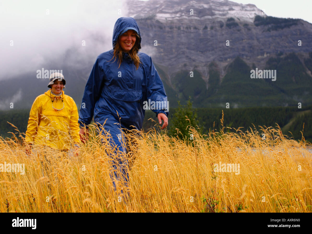 Hiking in the rain Stock Photo - Alamy