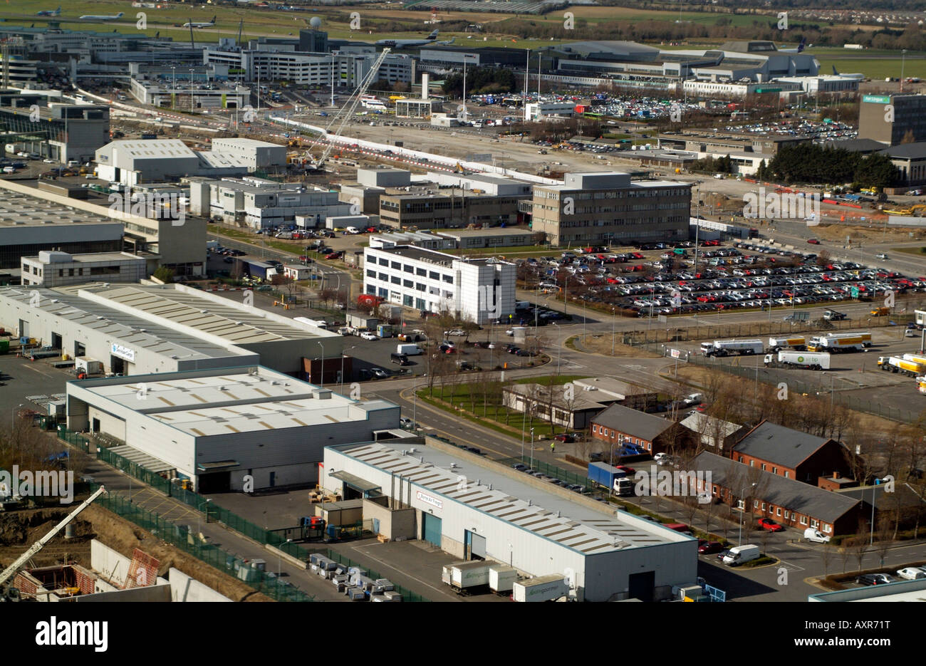 Car Parking and Industrial Units Dublin Airport Ireland Stock Photo Alamy