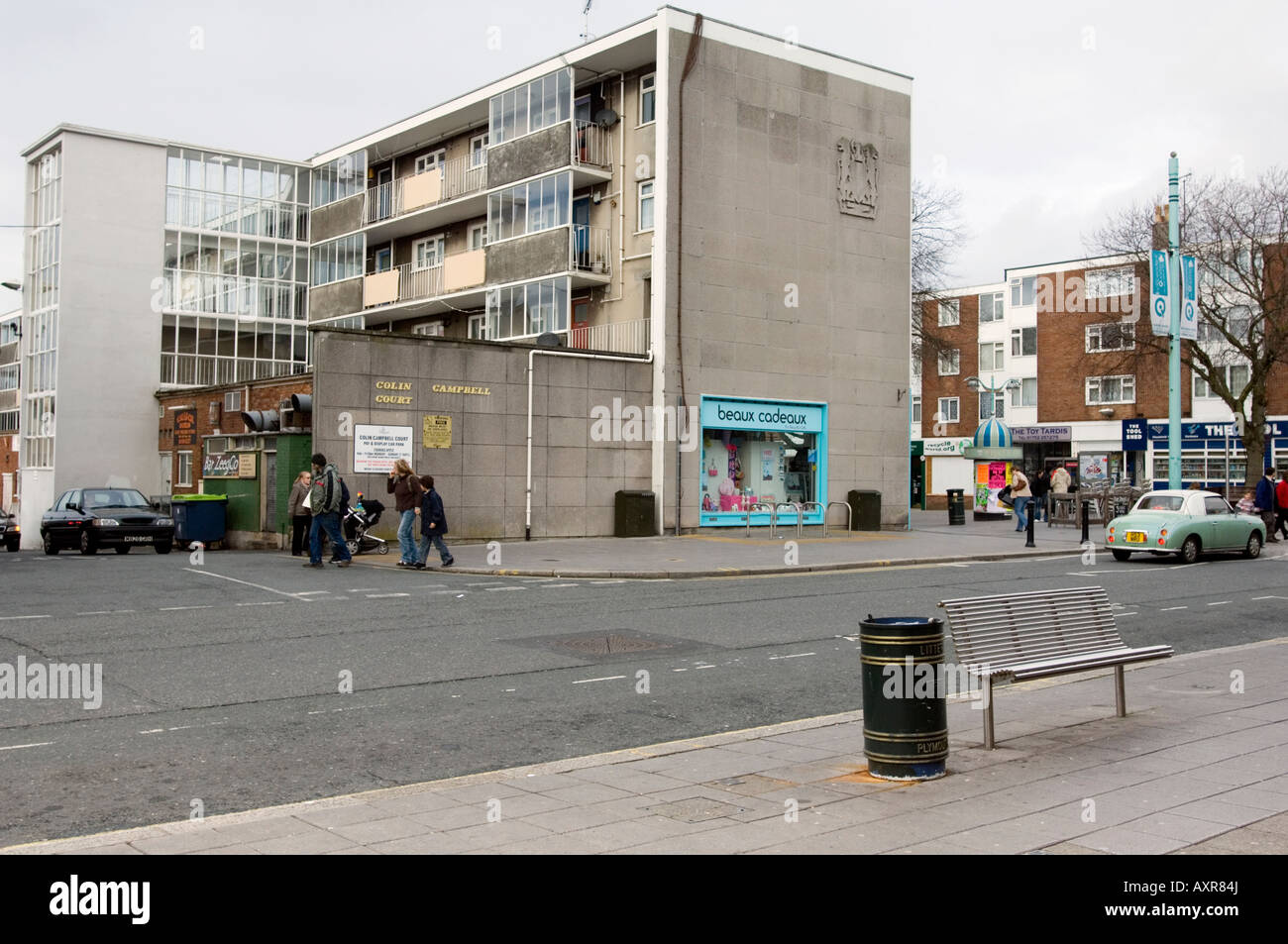 Colin Campbell Court, Frank Fort Gate in Plymouth Stock Photo