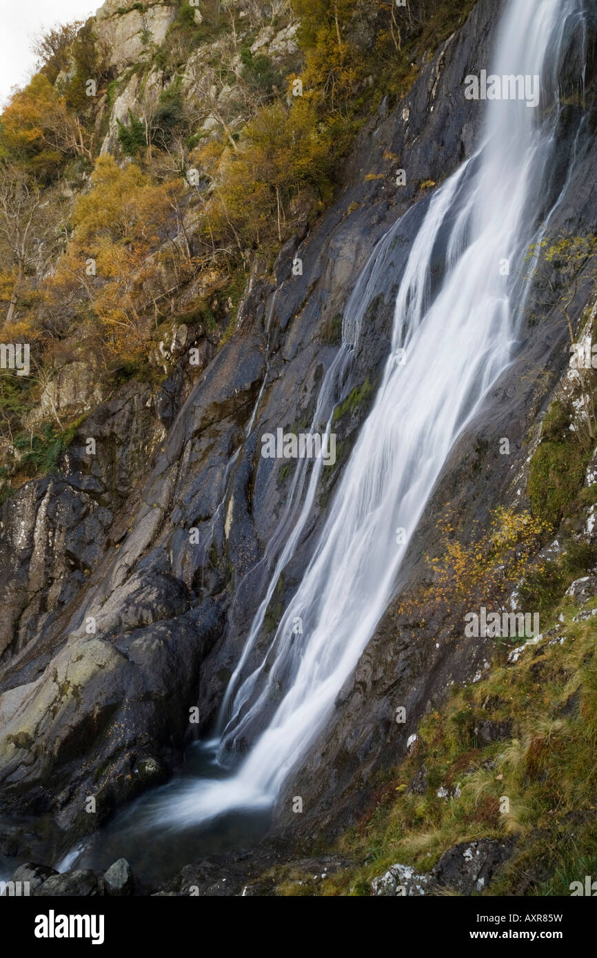Aber Falls or Rhaeadr Fawr in Coedydd Aber National Nature Reserve Snowdonia 'National Park' Abergwyngregyn Gwynedd North Wales Stock Photo