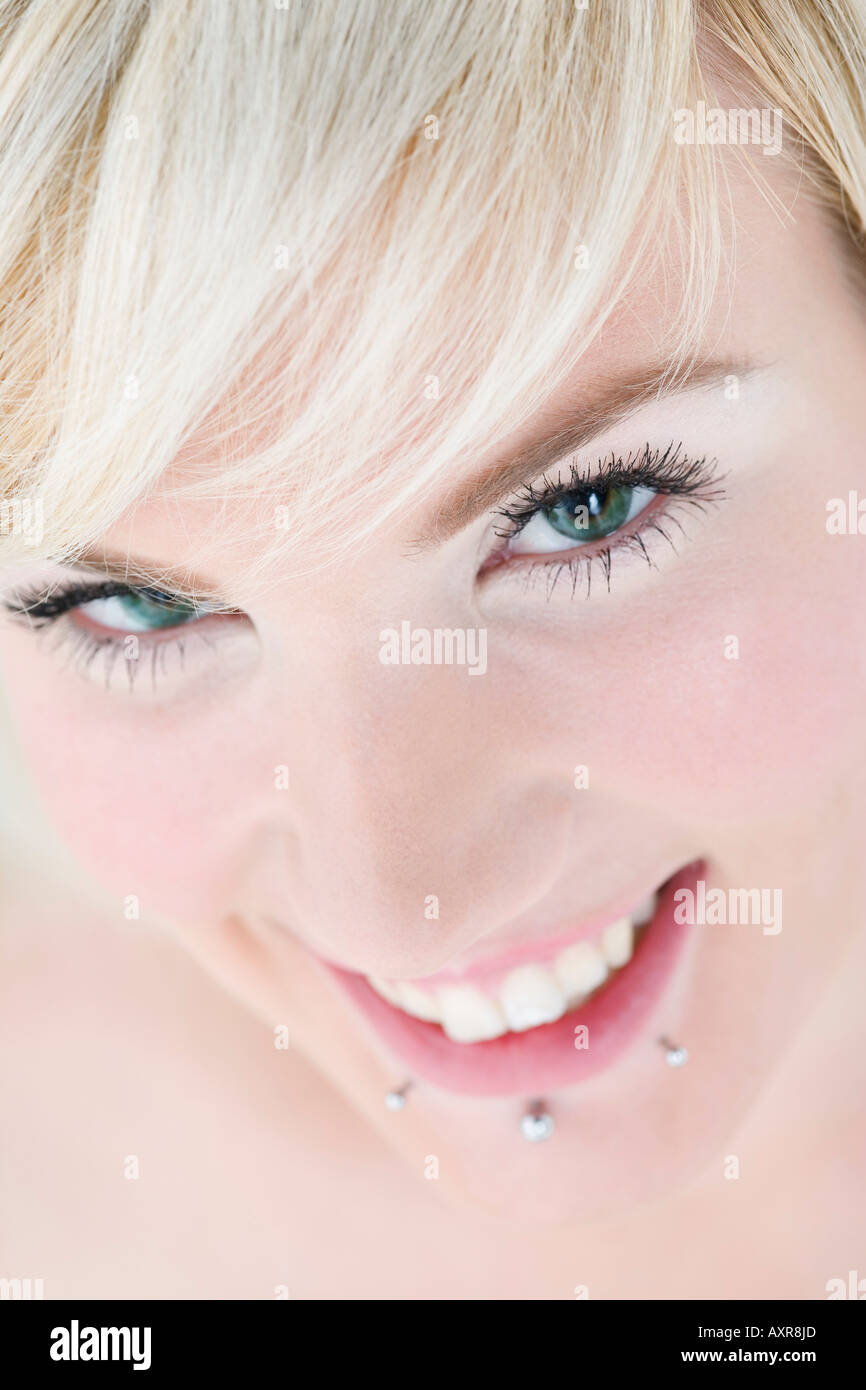 Close up young woman face piercings hi-res stock photography and images ...