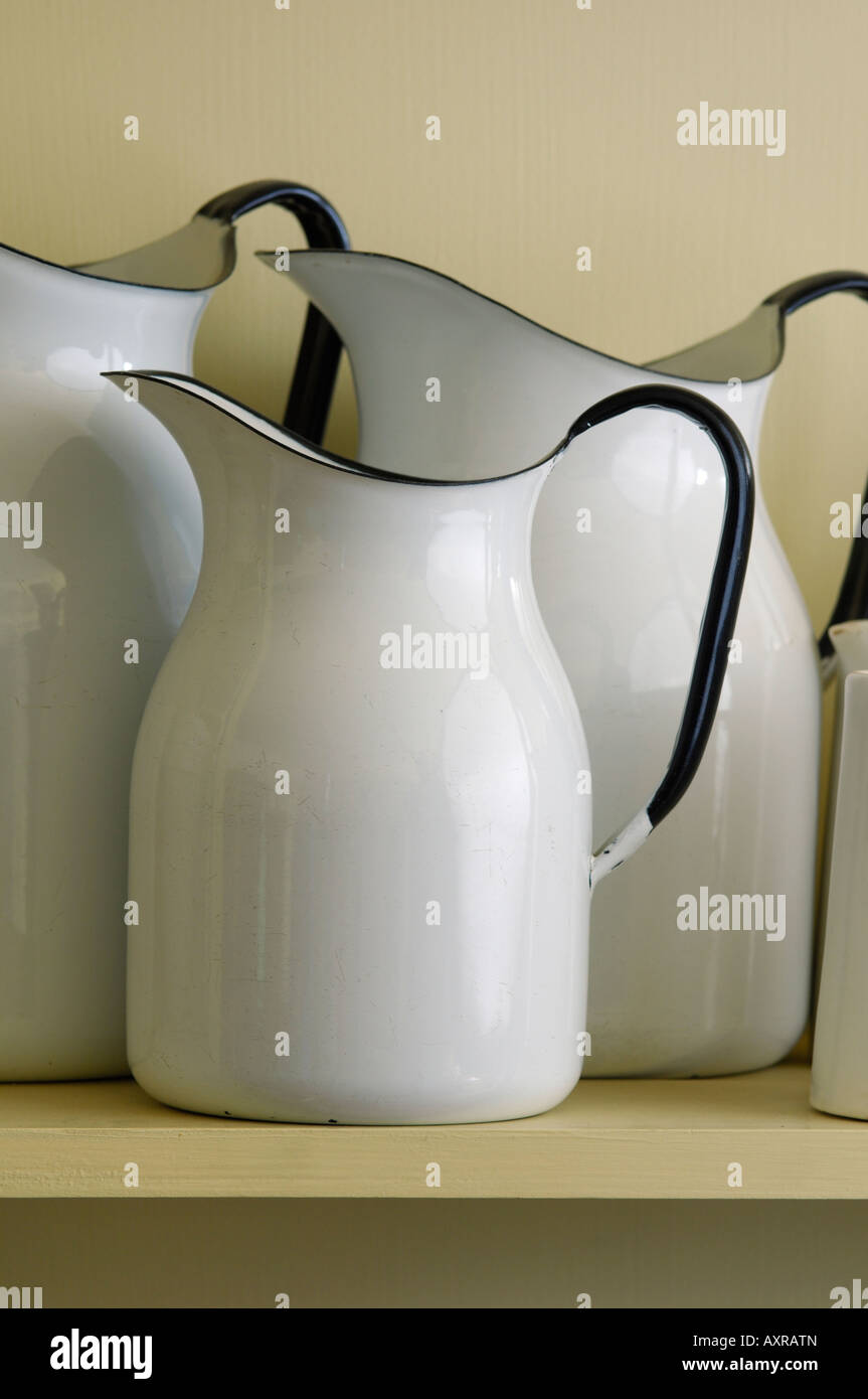 Old milk jugs Stock Photo Alamy