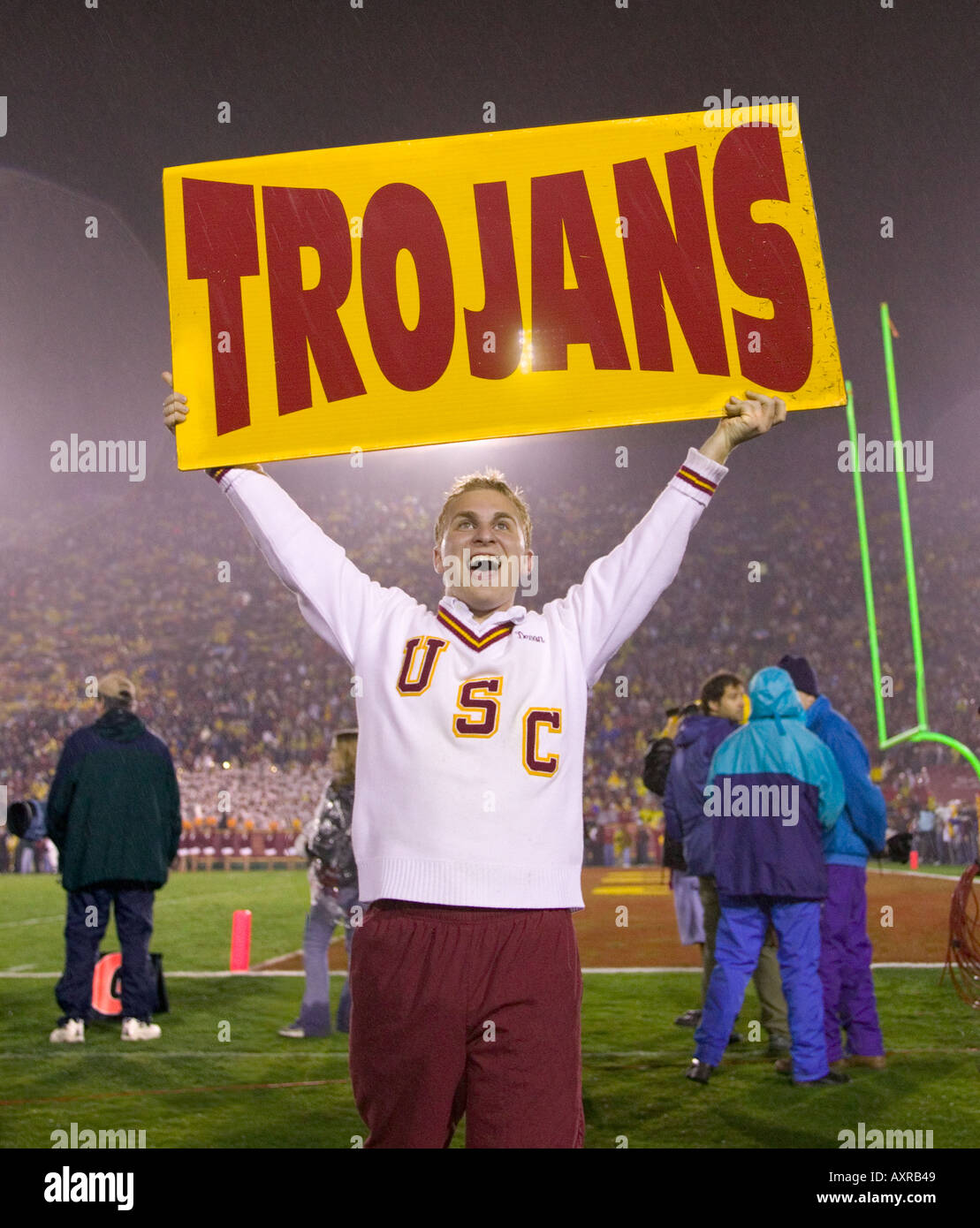 USC Yell Leader at football game Stock Photo