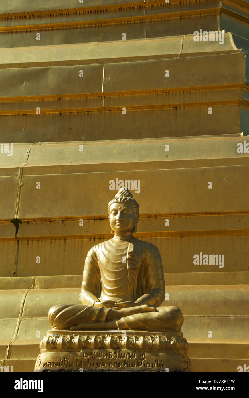 Buddha statue chedi Wat Phong Phrae Thailand Stock Photo