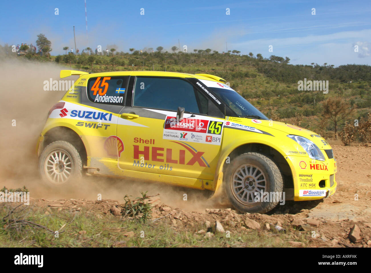 suzuki world rally car racing on the Portugal Rally 2007 Stock Photo - Alamy