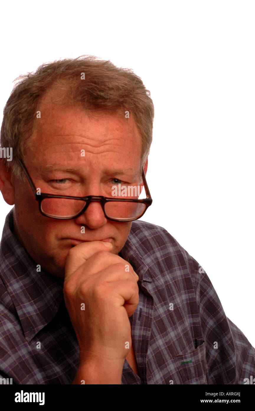 Handsome Man Thinking Hard Stock Photo Alamy